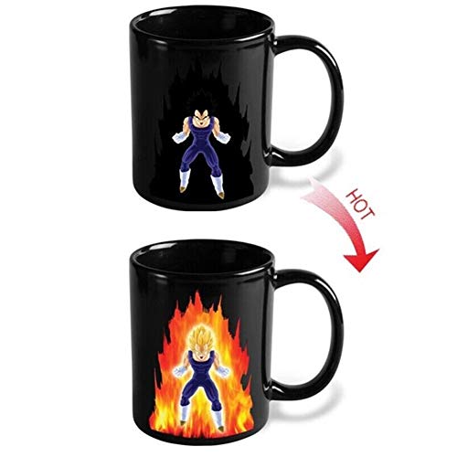 GZSC Reutilizable Taza de café Taza Creativa de Cambio de Color Dragon Ball Z Vegeta Taza de café de cerámica Taza de Leche Tazas de café Tazas de Viaje Taza de té Divertida