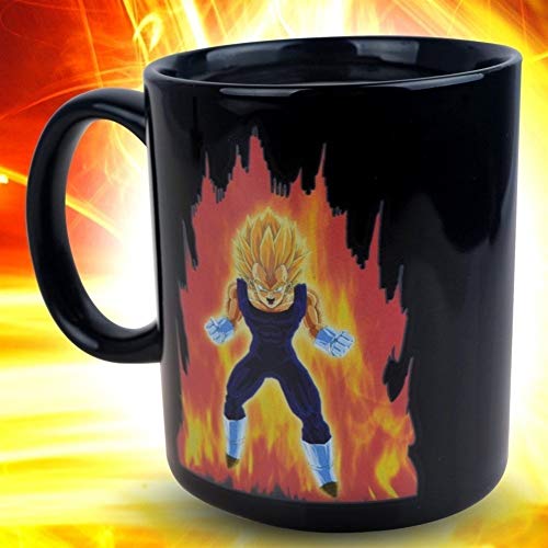 GZSC Reutilizable Taza de café Taza Creativa de Cambio de Color Dragon Ball Z Vegeta Taza de café de cerámica Taza de Leche Tazas de café Tazas de Viaje Taza de té Divertida