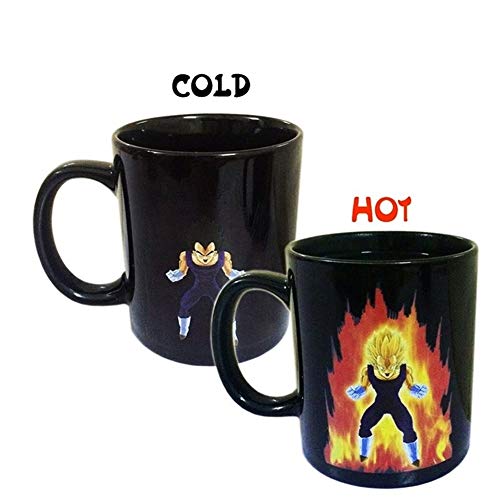 GZSC Reutilizable Taza de café Taza Creativa de Cambio de Color Dragon Ball Z Vegeta Taza de café de cerámica Taza de Leche Tazas de café Tazas de Viaje Taza de té Divertida