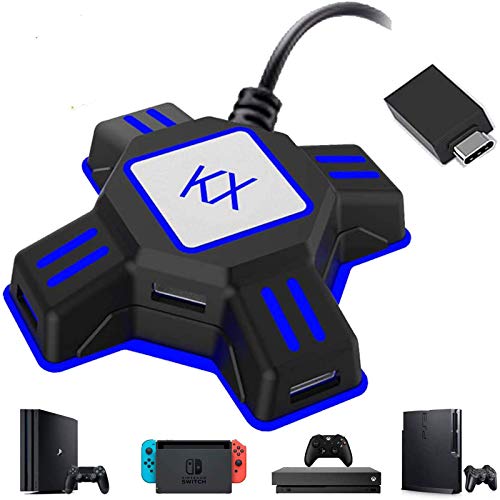 GZW-Shop Convertidor de Teclado y ratón, Adaptador KX de Controlador de Mando de Juego para ratón/Teclado portátil USB 2.0 Compatible con PS4/Xbox One/Nintendo Switch/PS3