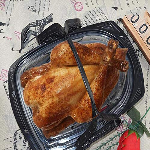 GZYM Fiambrera 10 Piezas Desechables con Mango desechable de plástico Transparente Caja de Pollo asado de la categoría alimenticia PP de Alta Temperatura Roast Duck Embalaje del Cangrejo