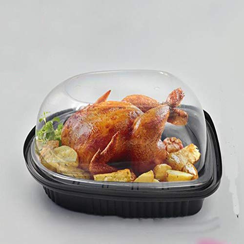 GZYM Fiambrera 10 Piezas Desechables con Mango desechable de plástico Transparente Caja de Pollo asado de la categoría alimenticia PP de Alta Temperatura Roast Duck Embalaje del Cangrejo