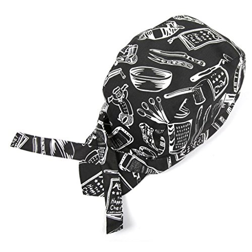 H HILABEE Unisex Catering Chef's Bandana Sombrero Head Do Tied Caps Chef Escudo L