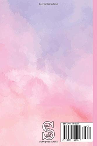 H: Monogram Initial H Pastel Pink Clouds Journal 6 x 9 120 pages