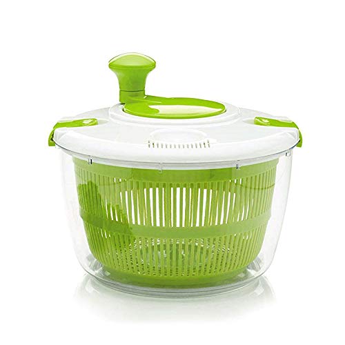 HaavPoois Secadora Giratoria De Ensaladas, 5 litros, Deshidratador De Alimentos, Frutas Y Verduras, Secado Rápido, Multifuncional, Multifuncional, Manual, para Cocina, para Ensaladas Domésticas