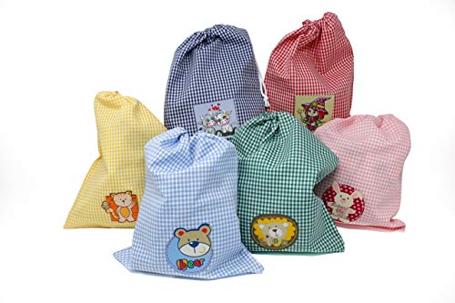 Haberdashery Online Bolsa Merienda Infantil con Parche Decorativo. Color A Elegir. 24 x 29 cm