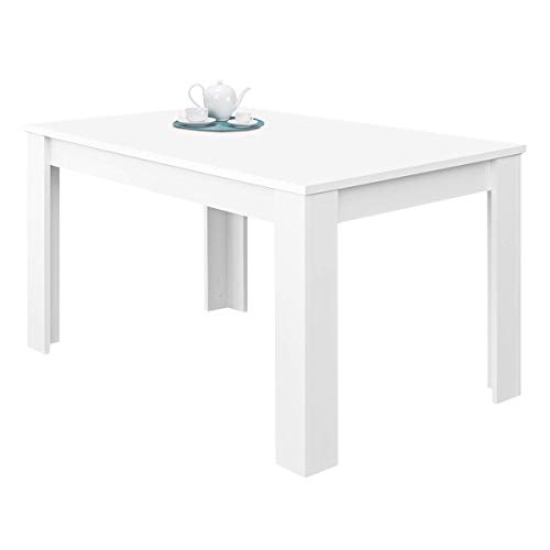 Habitdesign 004586A - Mesa de Comedor Extensible, Mesa salón o Cocina, Acabado en Color Blanco Artik, Modelo Kendra, Medidas: 140-190 cm (Largo) x 90 cm (Ancho) x 78 cm (Alto)