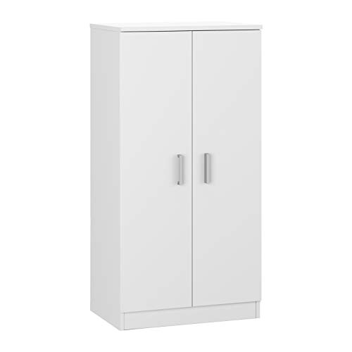 Habitdesign 007813O - Zapatero Armario Basic, Mueble Auxiliar acabado en Blanco Brillo, Medidas: 108 cm (alto) x 55 cm (largo) x 36 cm (fondo)