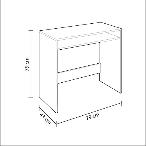 Habitdesign 008310Y - Escritorio, Mesa de Ordenador Acabado en Color Blanco Alpes, Medidas: 79x79x43 cm de Fondo