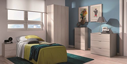 Habitdesign LCX022R - Armario Dos Puertas, Color Roble, Medidas: 81 cm (Largo) x 180 cm (Alto) x 52 cm (Fondo)