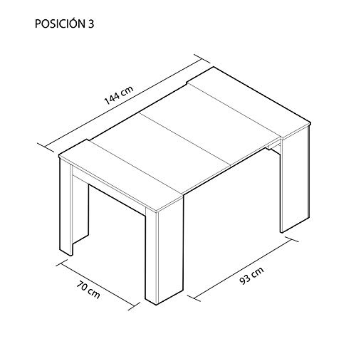 Habitdesign - Mesa de Comedor Consola, Mesa Extensible, Mesa para Salon recibidor o Cocina, Acabado en Gris Ceniza, Medidas: 50/235 cm (Largo) x 90 cm (Ancho) x 78 cm (Alto)