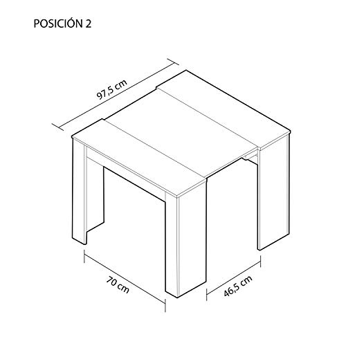 Habitdesign - Mesa de Comedor Consola, Mesa Extensible, Mesa para Salon recibidor o Cocina, Acabado en Gris Ceniza, Medidas: 50/235 cm (Largo) x 90 cm (Ancho) x 78 cm (Alto)