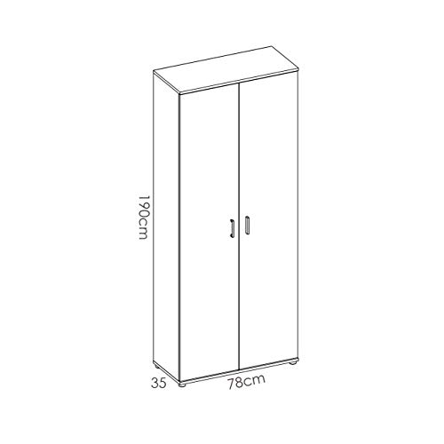 HABITMOBEL Armario Multiusos ALMACENAJE O ESCOBERO Medidas: Altura Especial 190 cm x Ancho: 78 cm x Fondo: 35 cm