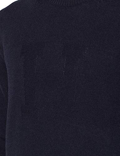 Hackett London H Intarsia Crew suéter, Multicolor (Navy 595), M para Hombre