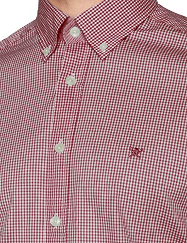 Hackett London Mini CHK LG Camisa, Rojo, XL para Hombre