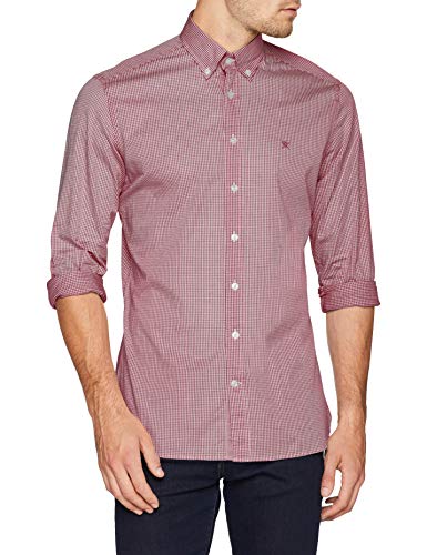 Hackett London Mini CHK LG Camisa, Rojo, XL para Hombre