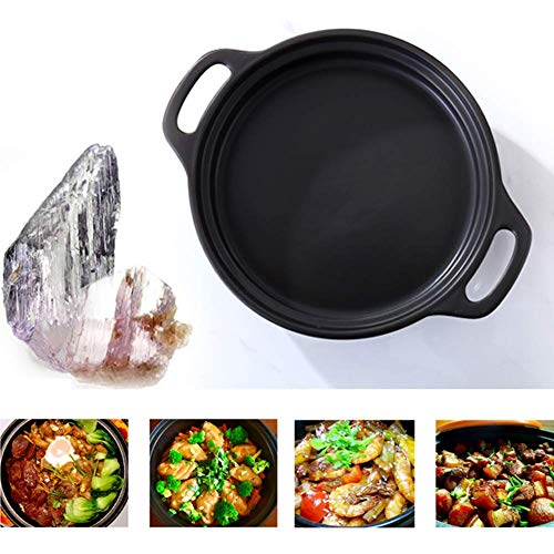 H.aetn Olla de Cocina Tajine de 20 cm, ollas de cerámica, Olla para cazuela, Olla de Fideos de Leche Resistente al Calor, Olla Antiadherente para arroz, gachas de Avena, para Cocina casera, A