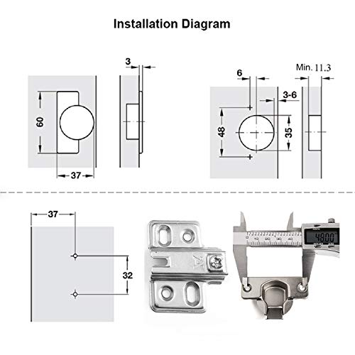 HAFELE 110 Grado Bisagras Automática sin Amortiguación Integrada Bisagra con Cierre Automático para Puerta de Empotrado Mueble Armario de Cocina Totalmente Solapado Alemania Marca Juego de 2