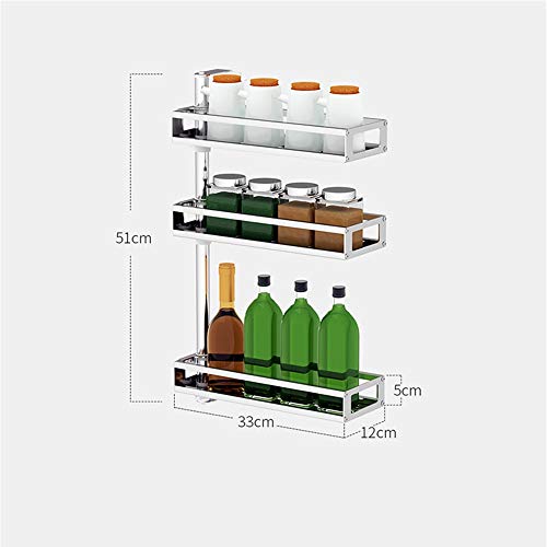 HAIBUHA0 Estante De Cocina Montado En La Pared Especiero Rotativo Marco De La Esquina Acero Inoxidable 304 Bandeja De Almacenamiento (Color : Punch, Tamaño : 3 Layers)