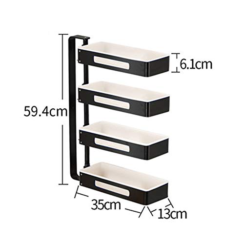 HAIBUHA0 Estante Estante De Cocina Casa Esquina Girar Especiero Libre De Golpes Montado En La Pared Multifuncional Bandeja De Almacenamiento Rotativo (Color : Black)