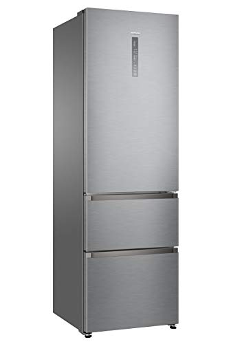 Haier A3FE735CGJE nevera y congelador Independiente Acero inoxidable 330 L A++ - Frigorífico (330 L, Antiescarcha (nevera), SN-T, 12 kg/24h, A++, Acero inoxidable)