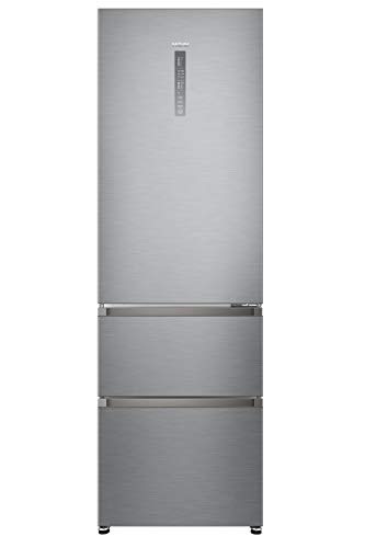 Haier A3FE735CGJE nevera y congelador Independiente Acero inoxidable 330 L A++ - Frigorífico (330 L, Antiescarcha (nevera), SN-T, 12 kg/24h, A++, Acero inoxidable)