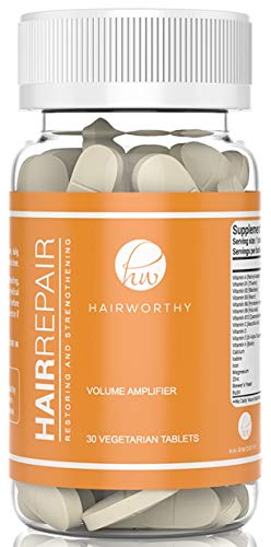 Hairworthy Hairrepair Tabletas – Más Sano, Más Lleno Y Más Voluminoso. Con Levadura Y Biotina Para RESULTADOS RÁPIDOS Y NOTABLES. Una Tableta Al Día. Un Suplemento Para Cabellos, Piel Y Uñas Potentes.