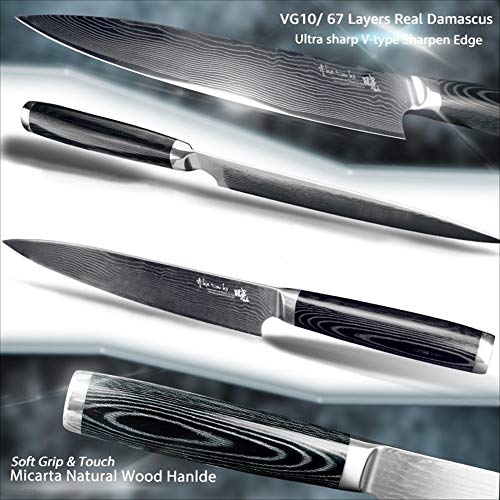 HAIYOUSHANGMAO Knife Damasco Cuchillos Chef Cuchillo Cuchillo De Cocina Japonesa Damasco VG10 67 Capas De Acero Inoxidable Cuchillos Ultra Manija De Sharp (Color : 8INCH with gife Box)