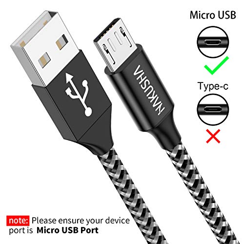 HAKUSHA Cable Micro USB, [3M] 5V/3A Carga Rápida Cable Android Duradero Nylon Cable Cargador Movil para Samsung S7/S6/S5/J5/J7 Huawei Nokia Nexus Sony Tablet PS4 Kindle