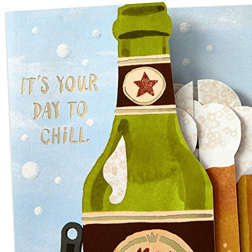 Hallmark - Tarjeta de felicitación para el día del padre (tamaño mediano), diseño con texto en inglés "Have A Cool One Beer Mug"