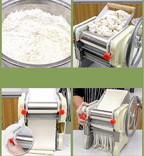 Hammer Máquina de pasta Cafetera, Pasta Pasta manivela de acero inoxidable máquina de rodillos, Manual fabricante de los tallarines de pasta Cortadores con 2 hojas, Hacer fresca mano de fideos máquina