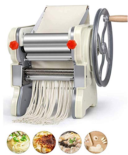 Hammer Máquina de pasta Cafetera, Pasta Pasta manivela de acero inoxidable máquina de rodillos, Manual fabricante de los tallarines de pasta Cortadores con 2 hojas, Hacer fresca mano de fideos máquina