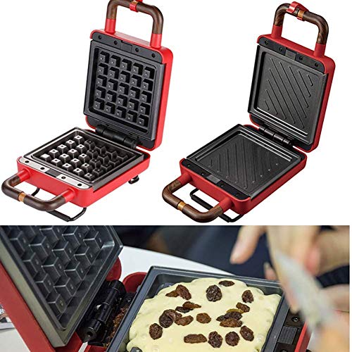 Hammer Waffle Maker for Máquina Individual Porciones, paninis, croquetas de Patata + Otro en el Camino Desayuno, Almuerzo o Snacks, con Easy Clean, Que no se pegue Lados