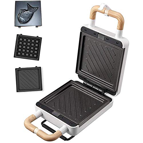 Hammer Waffle Maker for Máquina Individual Porciones, paninis, croquetas de Patata + Otro en el Camino Desayuno, Almuerzo o Snacks, con Easy Clean, Que no se pegue Lados