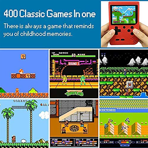 Hanbee Consola de Juegos Portátil, 400 Juegos Retro 3 Pulgadas Pantalla a Color Soporte para Jugadores Duales y Conexión de TV, Recargable Game Player ，Presente para niños y Adultos