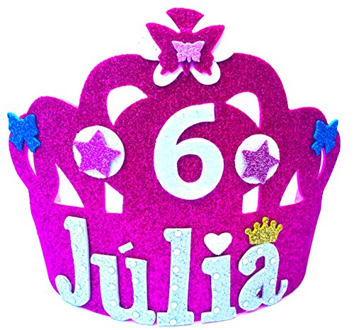 HANDYLANDIA Corona CUMPLEAÑOS con Nombre Goma EVA Modelo Luna