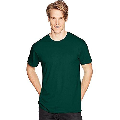 Hanes 4.5 oz, 100% Ringspun algod¨®n nano-T camiseta, peque?o, PROFUNDO BOSQUE