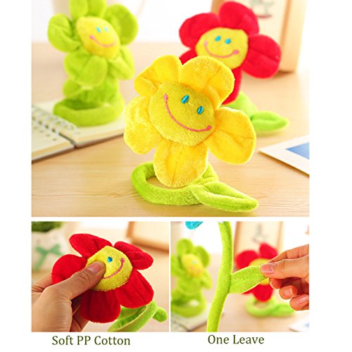 Hangnuo peluche Flores de sol con carita sonriente margaritas, se pueden doblar, sirven como alzapaños para cortinas, decoración habitaciones, bodas o fiestas, regalo de cumpleaños, varitas mágicas