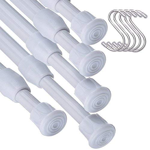 HAOYUNTE 5 PCS Barras Extensibles Ajustable de 11,8 Pulgadas a 20 Pulgadas(de 30 cm a 50 cm) para proyectos de Bricolaje Barra Armario,Cocina,baño,Armario,Armario,Ventana,estantería