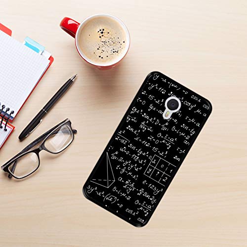 Hapdey Funda Negra para [ Meizu m3 Note ] diseño [ Cálculos matemáticos, soluciones de tareas ] Carcasa Silicona Flexible TPU