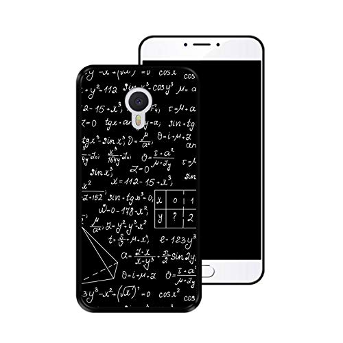 Hapdey Funda Negra para [ Meizu m3 Note ] diseño [ Cálculos matemáticos, soluciones de tareas ] Carcasa Silicona Flexible TPU