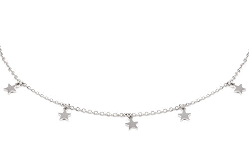 Happiness Boutique Damas Collar de Estrella en Color Plata | Collar Delicado con Colgantes Estrellas Pequeñas Joyería de Acero Inoxidable