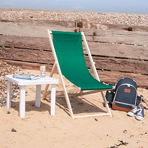 Harbour Housewares Tumbona reclinable y Plegable - Ideal para Playa y jardín - Estilo Tradicional - Verde - Pack de 4