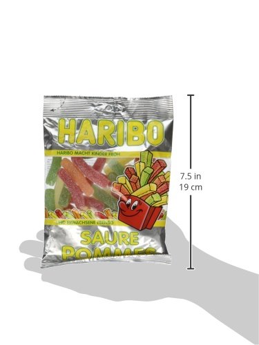 Haribo Saure Pommes, Ositos de Goma, Gominolas, Gomitas de Fruta Ácidas Ácido, En Bolsa, Bolsa, 200 g