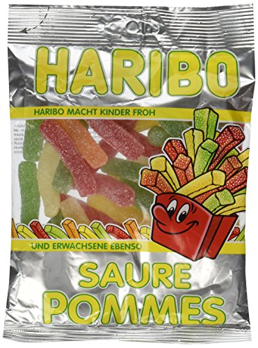 Haribo Saure Pommes, Ositos de Goma, Gominolas, Gomitas de Fruta Ácidas Ácido, En Bolsa, Bolsa, 200 g