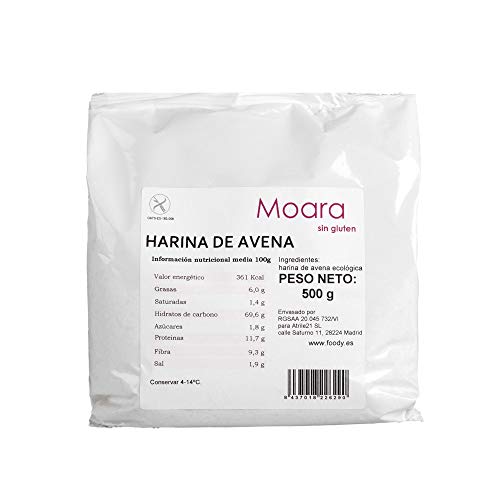 Harina de Avena Bio Sin Gluten Sin Soja Vegano 500g