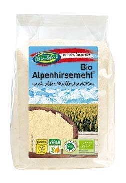 Harina de Mijo de oro ecológica austríaca, sin gluten 2,4kg Bio biológica, sin OMG, de mijo orgánico pelado de Austria, extra limpio y sin datura 6x400g