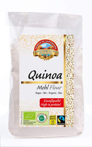 Harina de Quinua de comercio justo orgánica 1,8kg ecológica, Fairtrade, sin gluten, de quinoa real biológica, sin OMG 6x300g