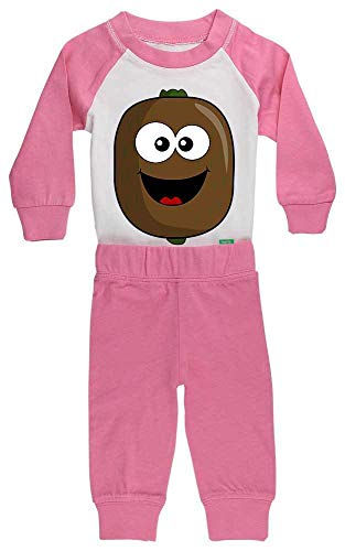 Hariz Baby Pijama Kiwi Lachend Frutas Multicolor Plus Tarjeta de regalo Rosa Fucsia 6-12 meses