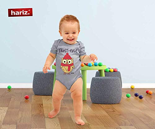 Hariz - Body de manga corta para bebé, diseño de búho, animales, guardería, tarjeta de regalo, rana, color verde